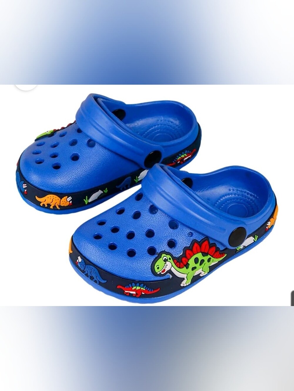 Blue Kids Dinosaur Clogs Water Sandals Size 10.5